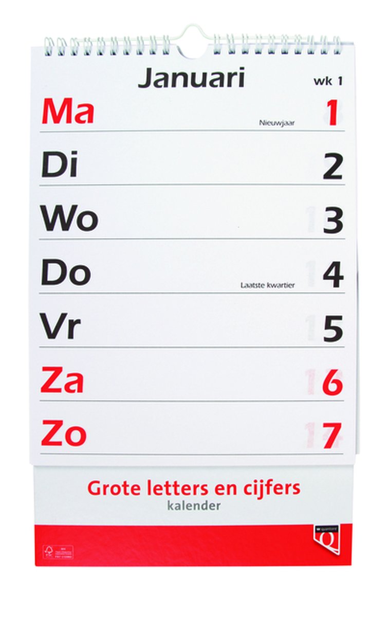 Kalender 2025 met grote letters en cijfe De Kantoorspecialist
