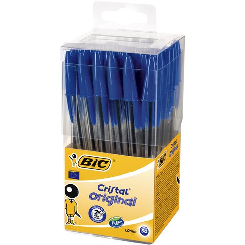 Balpen Bic Cristal medium blauw in tubo verpakking